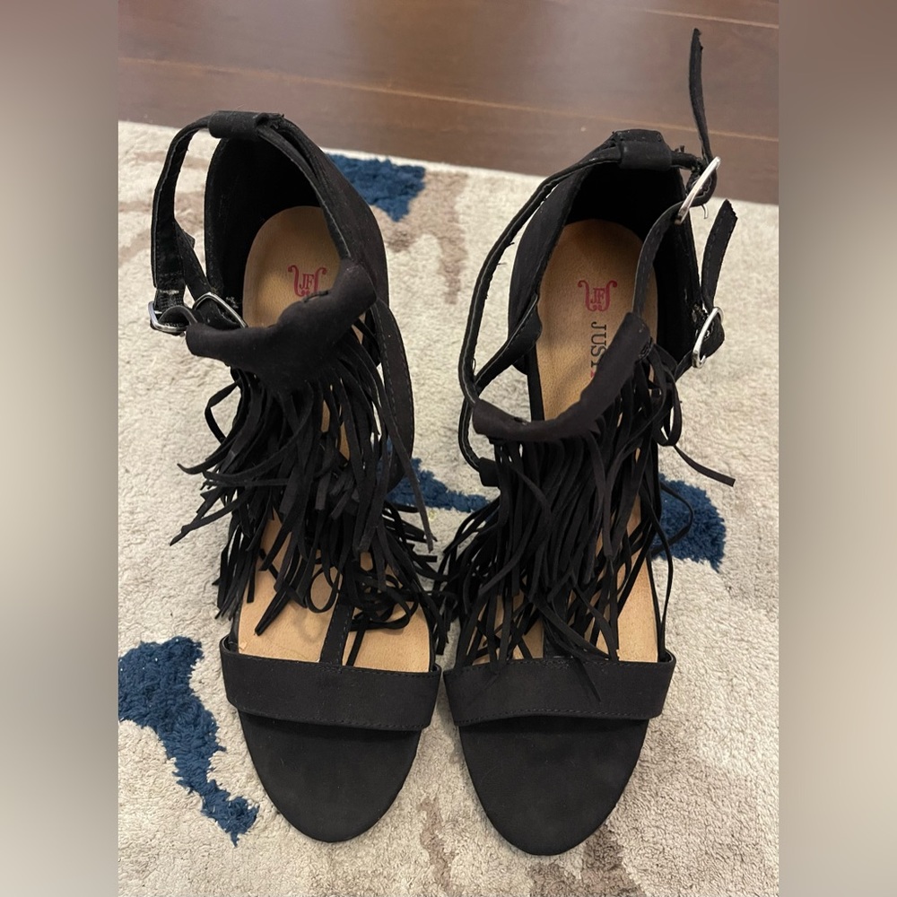 🖤👠 3 styles in 1! Just Fab black double tassel heels, 4 inches - read descrip